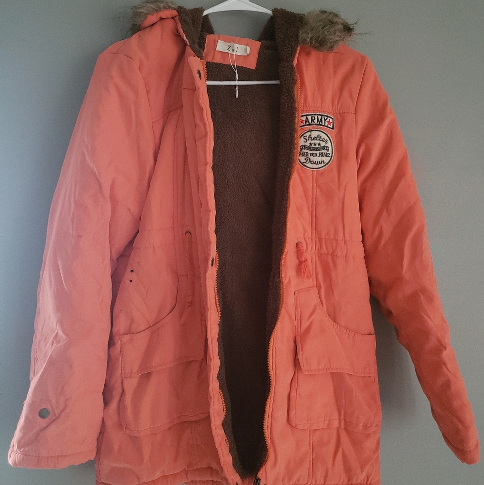 Z & I Coral Winter Coat Size Medium